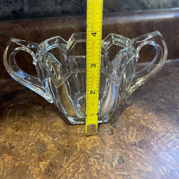 MCM Vintage creamer and sugar set glass vintage mid century style - Picture 7 of 7